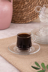 Porsima Premium Glass Turkish Coffee Cup Set - 12 - Piece - 85ml Each - TryAladdin