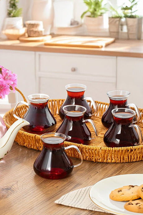 Porsima Professional Borosilicate Turkish Tea Glass Set - 6 x 200ml - TryAladdin