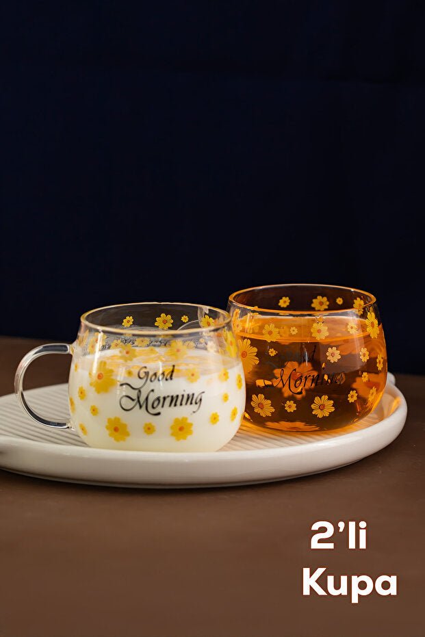 Porsima Professional Heat - Resistant Borosilicate Glass Mugs - Set of 2 x 400ml - TryAladdin