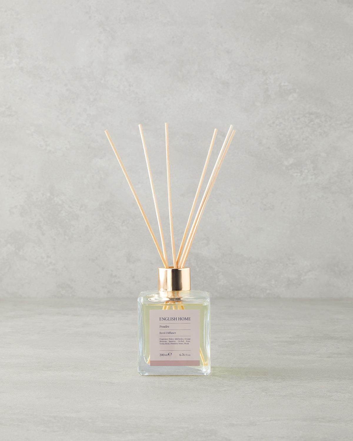Elegant Powder Scented Reed Diffuser   Home Fragrance