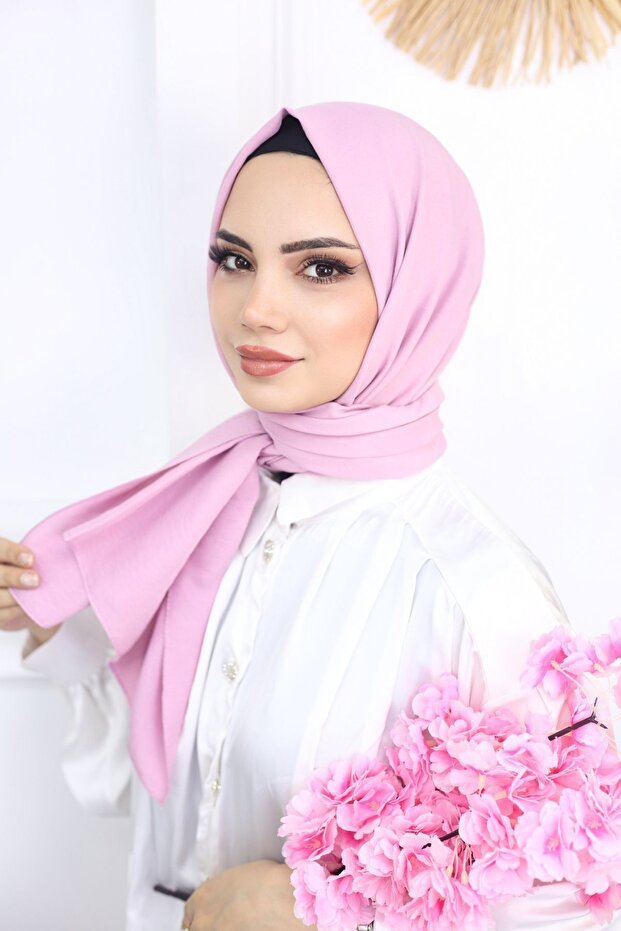 Powder Pink Cotton Jazz Shawl - Elegant & Lightweight - TryAladdin
