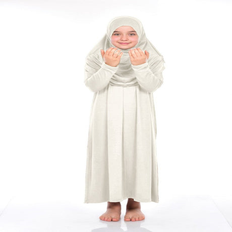 Practical Children's Prayer Dress 8 - 12 Years Old Beige - TryAladdin