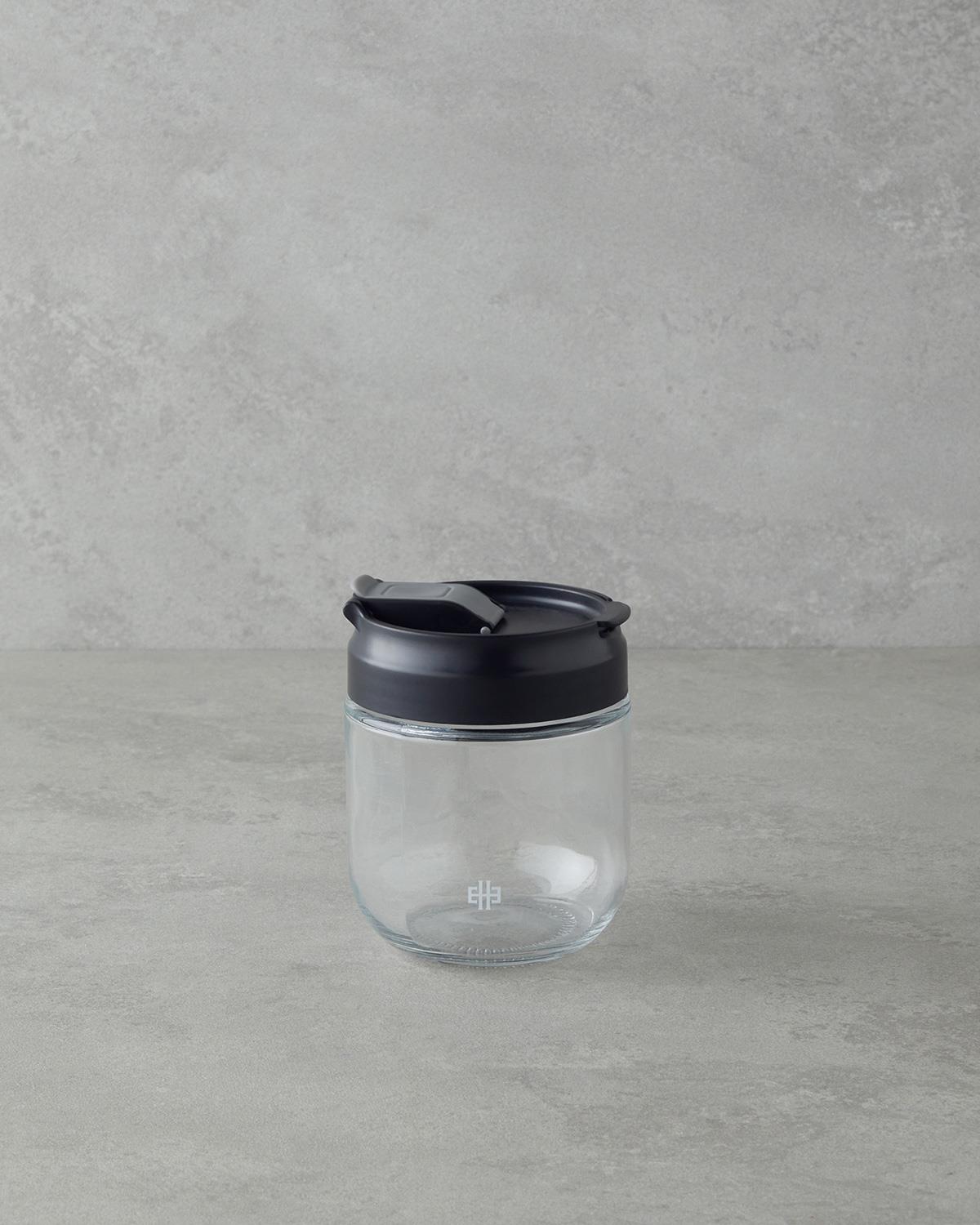 Premium Black Glass Food Storage Canister