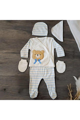 Premium 10 - Piece 100% Cotton Newborn Layette Set - Bear Embroidered Design - TryAladdin