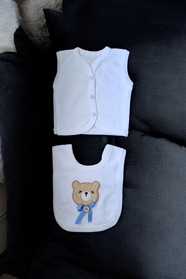 Premium 10 - Piece 100% Cotton Newborn Layette Set - Bear Embroidered Design - TryAladdin