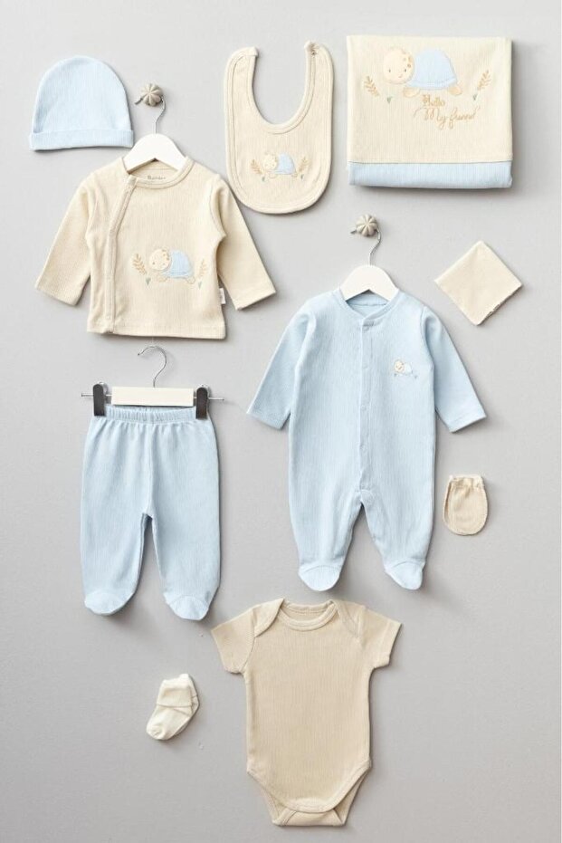 Premium 10 - Piece 100% Cotton Turtle Layette Gift Set - TryAladdin