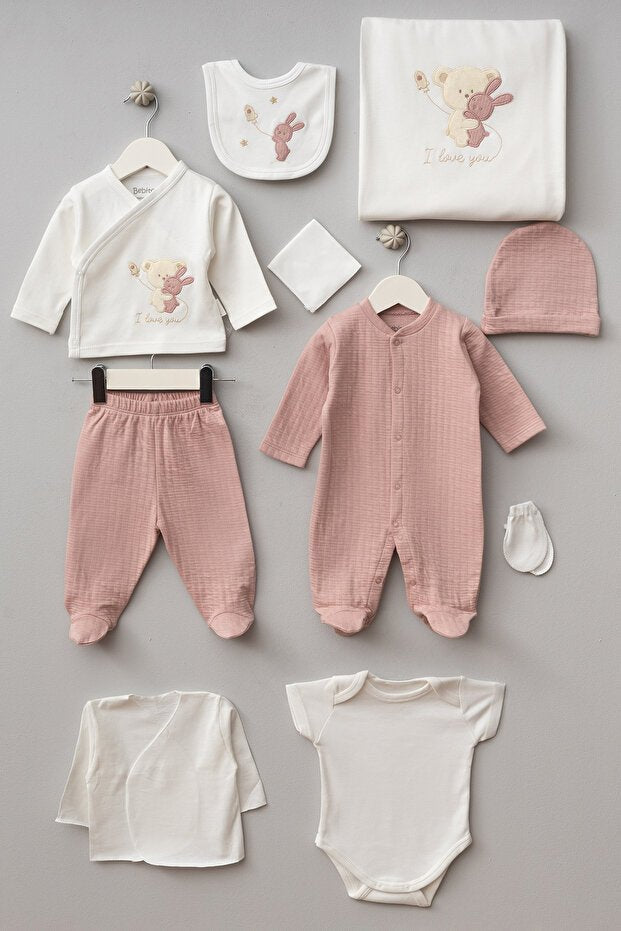 Premium 10 - Piece Hugging Bear Newborn Hospital Layette Set - TryAladdin