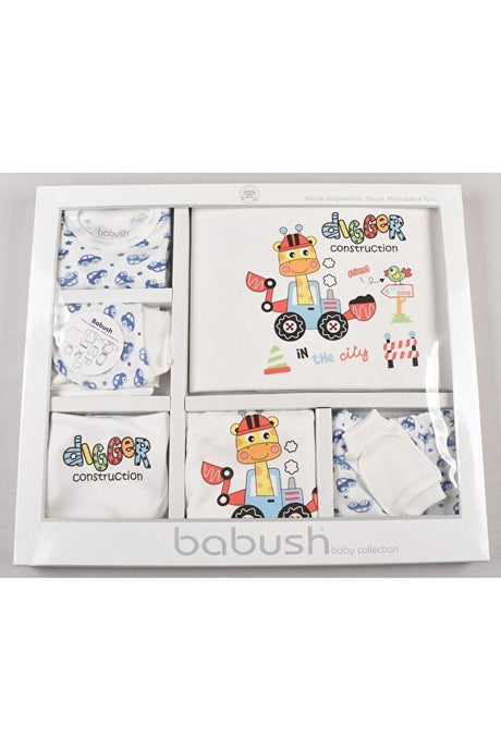 Premium 10 - Piece Newborn Baby Essential Set - Indigo Car Print - TryAladdin