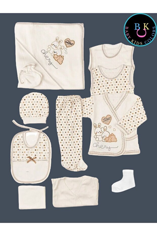 Premium 10 - Piece Rabbit Embroidered Newborn Layette Set - TryAladdin