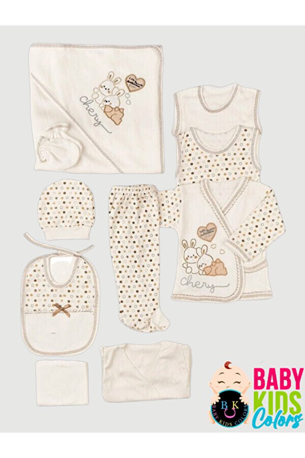 Premium 10 - Piece Rabbit Embroidered Newborn Layette Set - TryAladdin