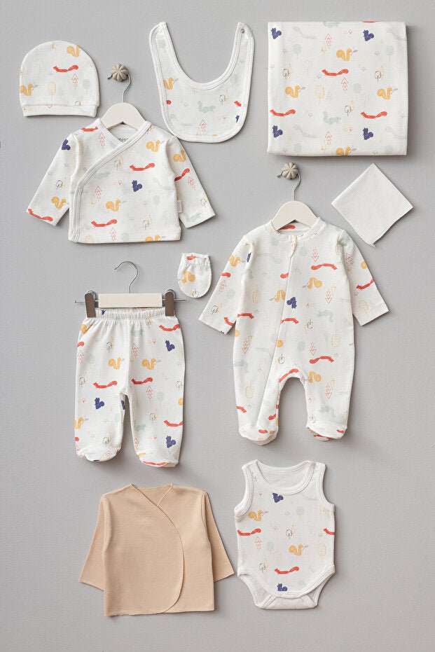 Premium 10 - Piece Squirrel Pattern Newborn Welcome Set - TryAladdin