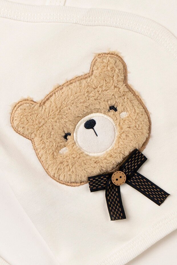 Premium 100% Cotton Bear Embroidered Newborn Essentials Set - 5 - Piece - TryAladdin