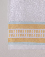Premium 100% Cotton Face Towel - Ultra Soft & Absorbent - White & Yellow - TryAladdin