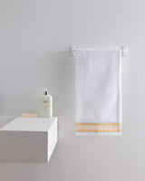 Premium 100% Cotton Face Towel - Ultra Soft & Absorbent - White & Yellow - TryAladdin