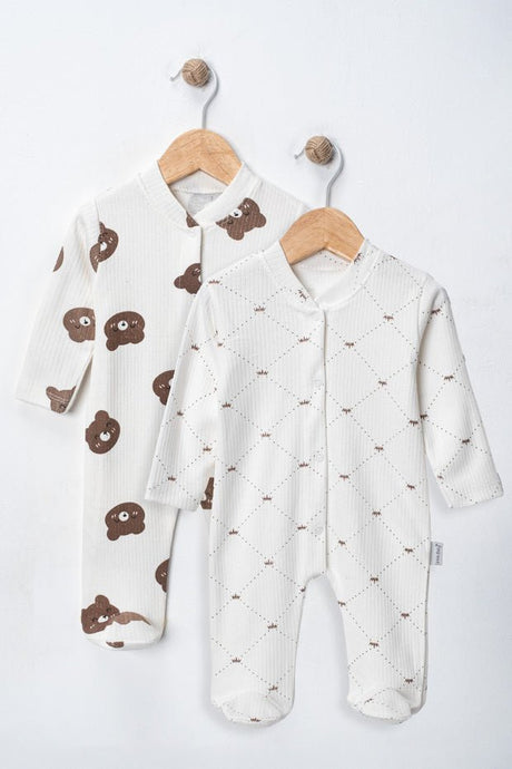 Premium 100% Cotton Footed Baby Boy Bodysuit Set - 2 - Piece 0 - 3 Months - TryAladdin