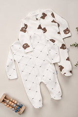 Premium 100% Cotton Footed Baby Boy Bodysuit Set - 2 - Piece 0 - 3 Months - TryAladdin