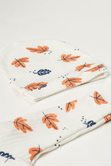 Premium 100% Cotton Newborn 5 - Piece Leaf Print Essential Baby Gift Set - TryAladdin