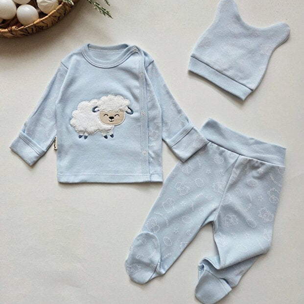 Premium 100% Cotton Newborn Baby Hospital Essentials 3 - Piece Set - 0 - 3 Months - TryAladdin