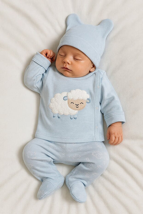 Premium 100% Cotton Newborn Baby Hospital Essentials 3 - Piece Set - 0 - 3 Months - TryAladdin