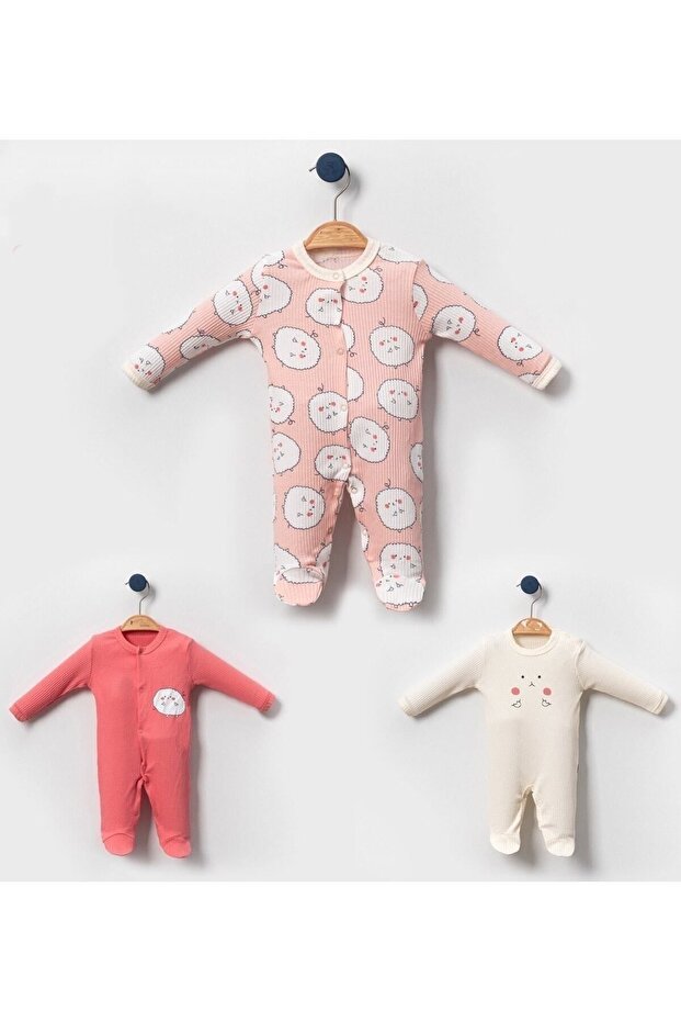 Premium 100% Cotton Newborn Girl 3 - Piece Bodysuit Set - TryAladdin