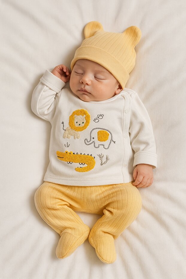 Premium 100% Cotton Newborn Hospital Set - 3 - Piece, 0 - 3 Months - TryAladdin