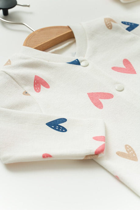 Premium 100% Cotton Newborn Hospital Welcome 5 - Piece Gift Set - Colorful Heart Design - TryAladdin