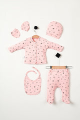 Premium 100% Cotton Newborn Layette Set - 5 - Piece Gift Pack - TryAladdin