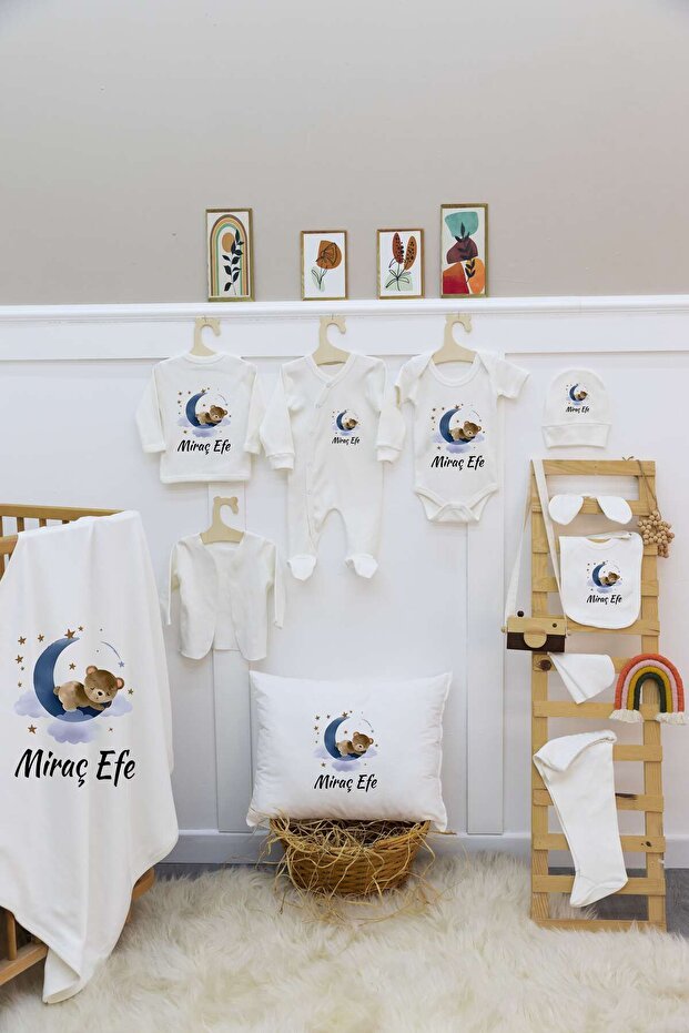 Premium 100% Cotton Personalized Newborn Layette Set - 11 Piece - TryAladdin