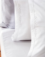 Premium 100% Cotton Pillowcase Set - Soft White & Gray (2 Pack) - TryAladdin