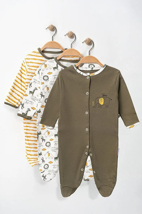 Premium 100% Cotton Safari Footed Newborn Outfit - 3 - 9 Months - TryAladdin