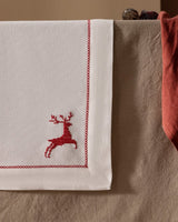 Premium 100% Cotton Table Runner - Ecru & Red Design for Dining - TryAladdin