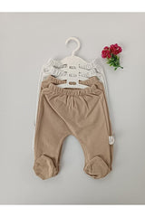 Premium 4 - Pack 100% Cotton Footed Baby Pants - Newborn 0 - 6 Months Assorted - TryAladdin