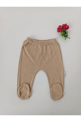 Premium 4 - Pack 100% Cotton Footed Baby Pants - Newborn 0 - 6 Months Assorted - TryAladdin