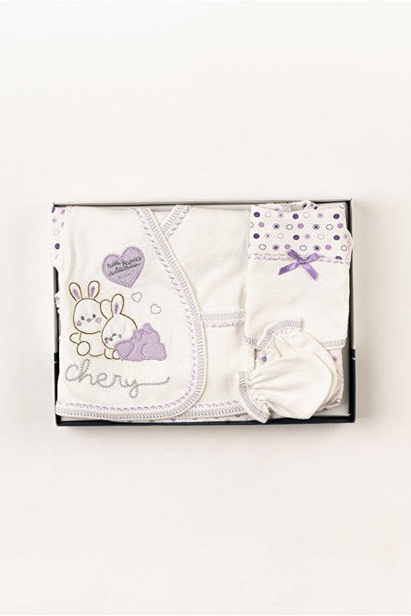 Premium 5 - Piece Purple Rabbit Newborn Baby Clothes Set - TryAladdin