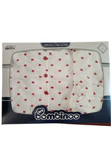 Premium 5 - Piece Ribbed Heart Print Infant Set - TryAladdin