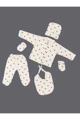 Premium 5 - Piece Ribbed Heart Print Infant Set - TryAladdin