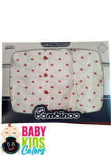 Premium 5 - Piece Ribbed Heart Print Infant Set - TryAladdin
