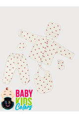 Premium 5 - Piece Ribbed Heart Print Infant Set - TryAladdin