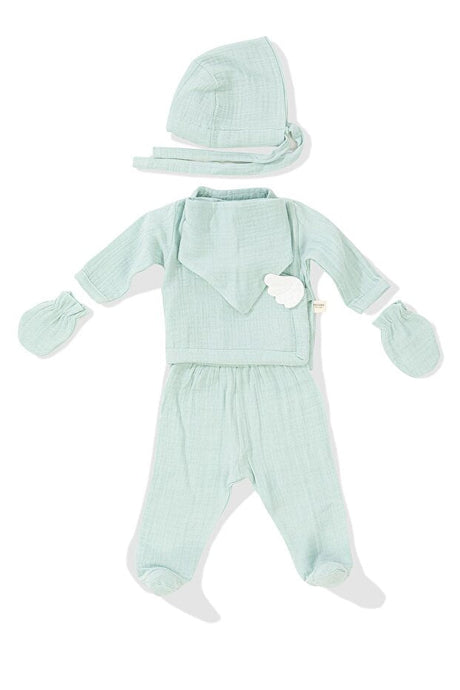 Premium Angel Wings Muslin Newborn Essential Set - 5 - Piece - TryAladdin