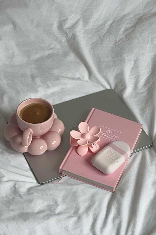 Premium Arvale Cloud Design Turkish Coffee Cup Set - 4 Piece, 90ml - TryAladdin