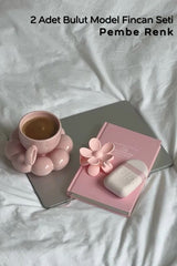 Premium Arvale Cloud Design Turkish Coffee Cup Set - 4 Piece, 90ml - TryAladdin