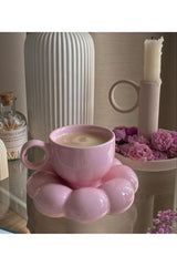 Premium Arvale Cloud Design Turkish Coffee Cup Set - 4 Piece, 90ml - TryAladdin