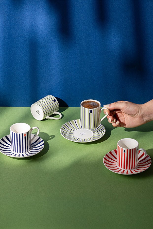 Premium Authentic Turkish Coffee Cup Set - Destiny Collection - 6 - Piece Set - 100ml Cups - TryAladdin