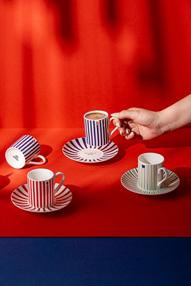 Premium Authentic Turkish Coffee Cup Set - Destiny Collection - 6 - Piece Set - 100ml Cups - TryAladdin