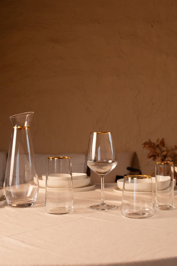 Premium Avantgarde Gold Beverage Glass Set - 4 - Piece 520ml - TryAladdin