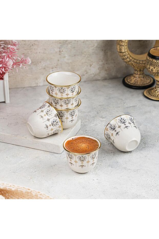 Premium Aybaba Mirra Gilded Coffee & Tea Glass Set - 18 - Piece Set - TryAladdin