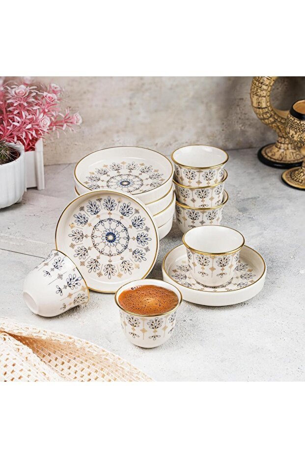 Premium Aybaba Mirra Gilded Coffee & Tea Glass Set - 18 - Piece Set - TryAladdin