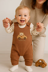 Premium Baby Boy 2 - Piece Car Embroidered Romper & Socks Set - Newborn - TryAladdin