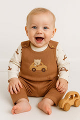 Premium Baby Boy 2 - Piece Car Embroidered Romper & Socks Set - Newborn - TryAladdin