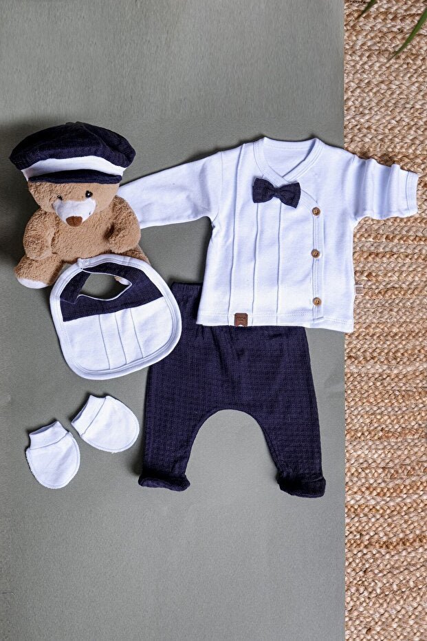 Premium Baby Boy 5 - Piece Hospital Exit & Newborn Outfit Set - Ribbed Cotton - TryAladdin
